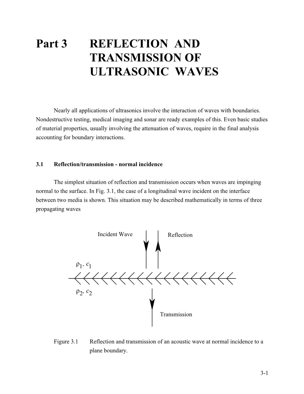 Part 3 REFLECTION and TRANSMISSION of ULTRASONIC WAVES