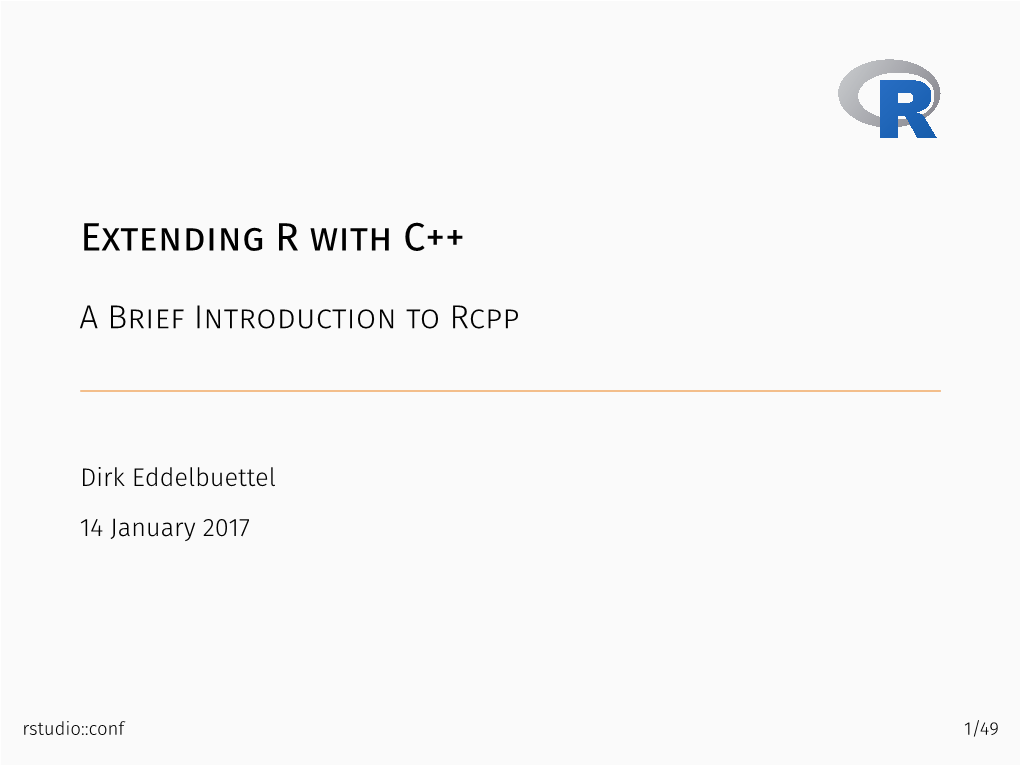 Extending R with C++