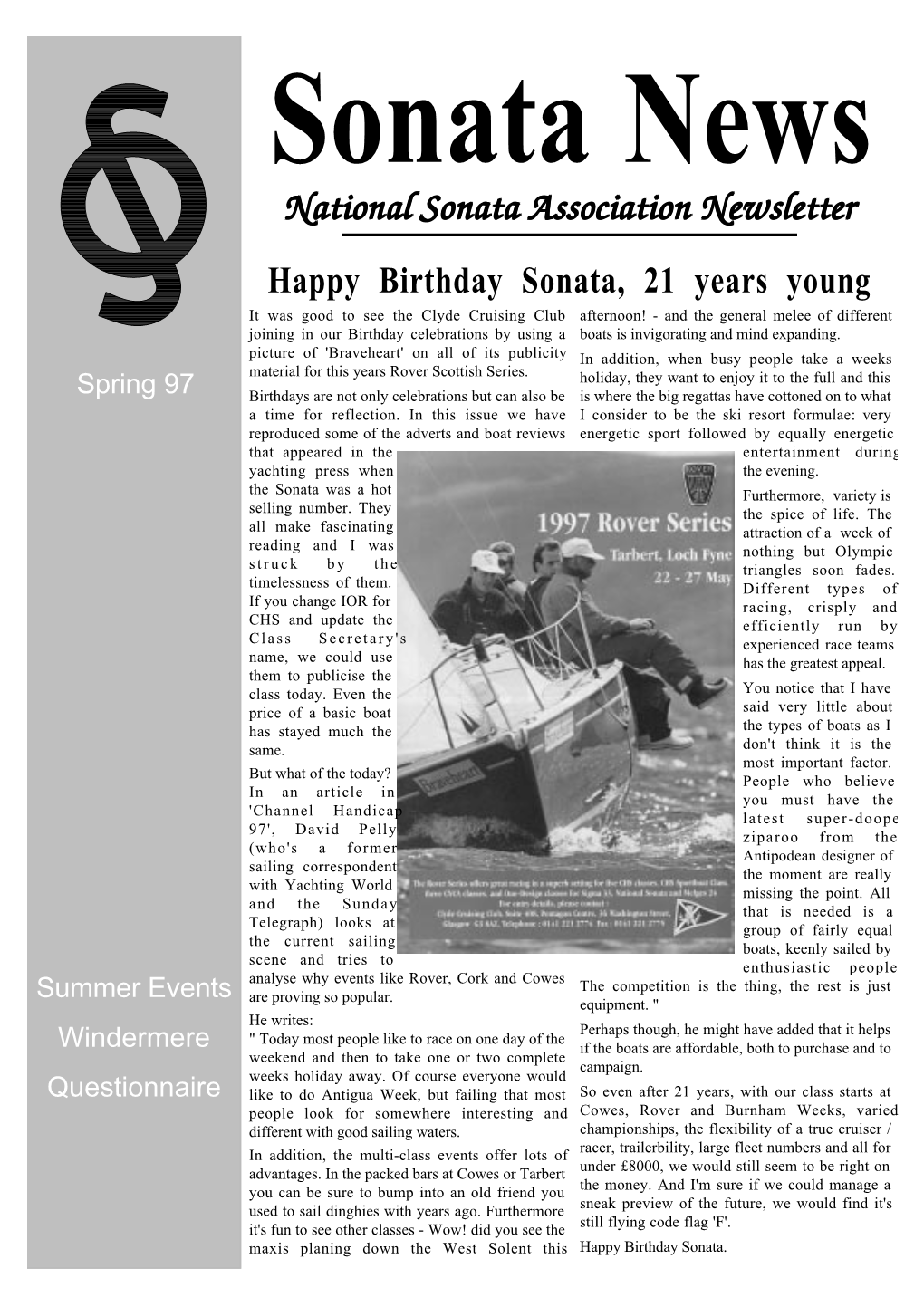 National Sonata Association Newsletter