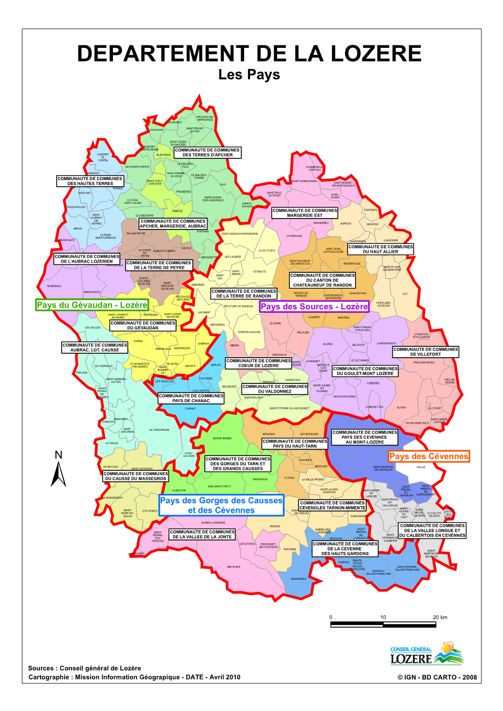 DEPARTEMENT DE LA LOZERE Les Pays