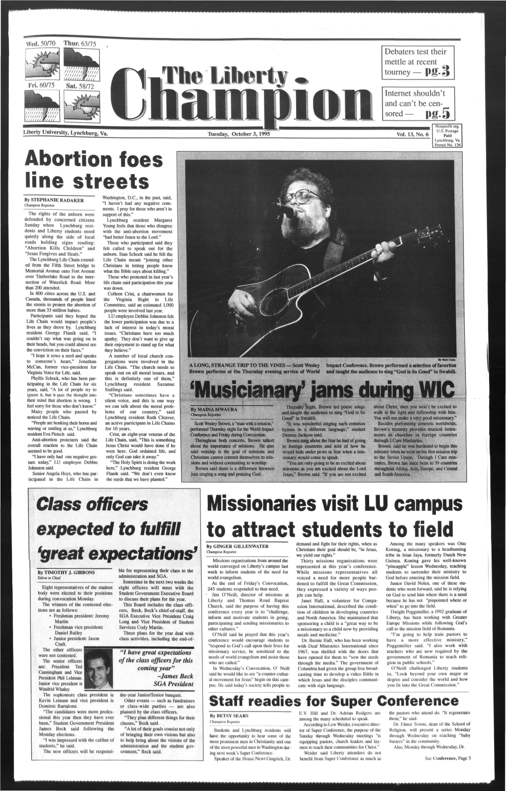 Abortion Foes Line Streets Missionaries Visit LU Campus to Attract Students