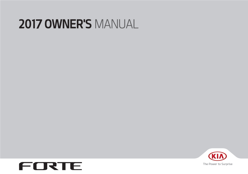 KIA Forte 2017 Owners Manual