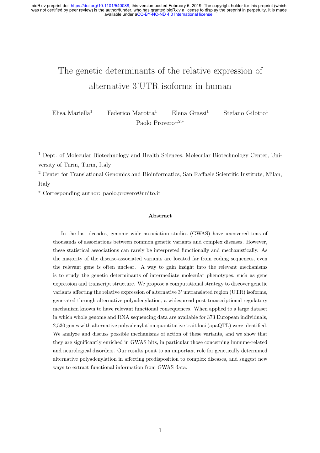 The Genetic Determinants of the Relative Expression of Alternative 3’UTR Isoforms in Human