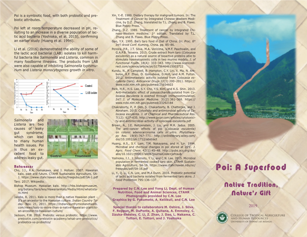 Poi: a Superfood Kalo, Past and Future