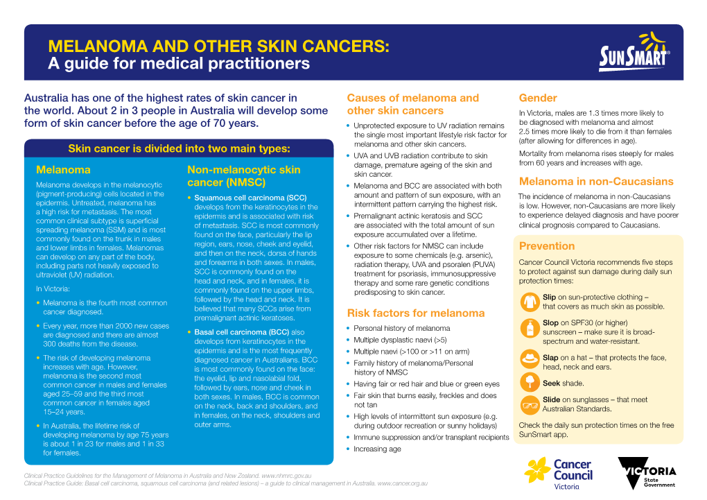 MELANOMA and OTHER SKIN CANCERS: a Guide for Medical Practitioners