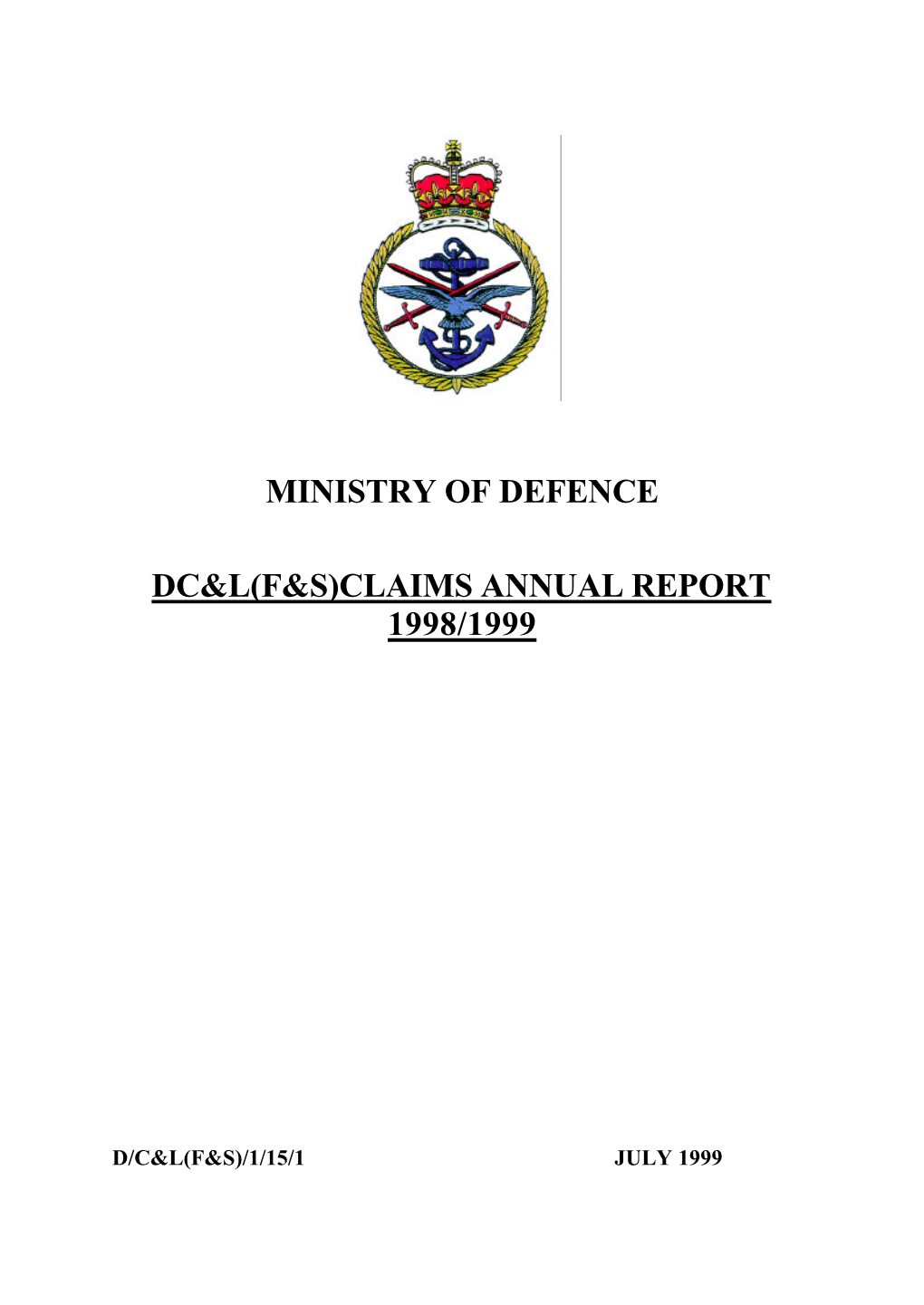 Claims Annual Report 1998/1999