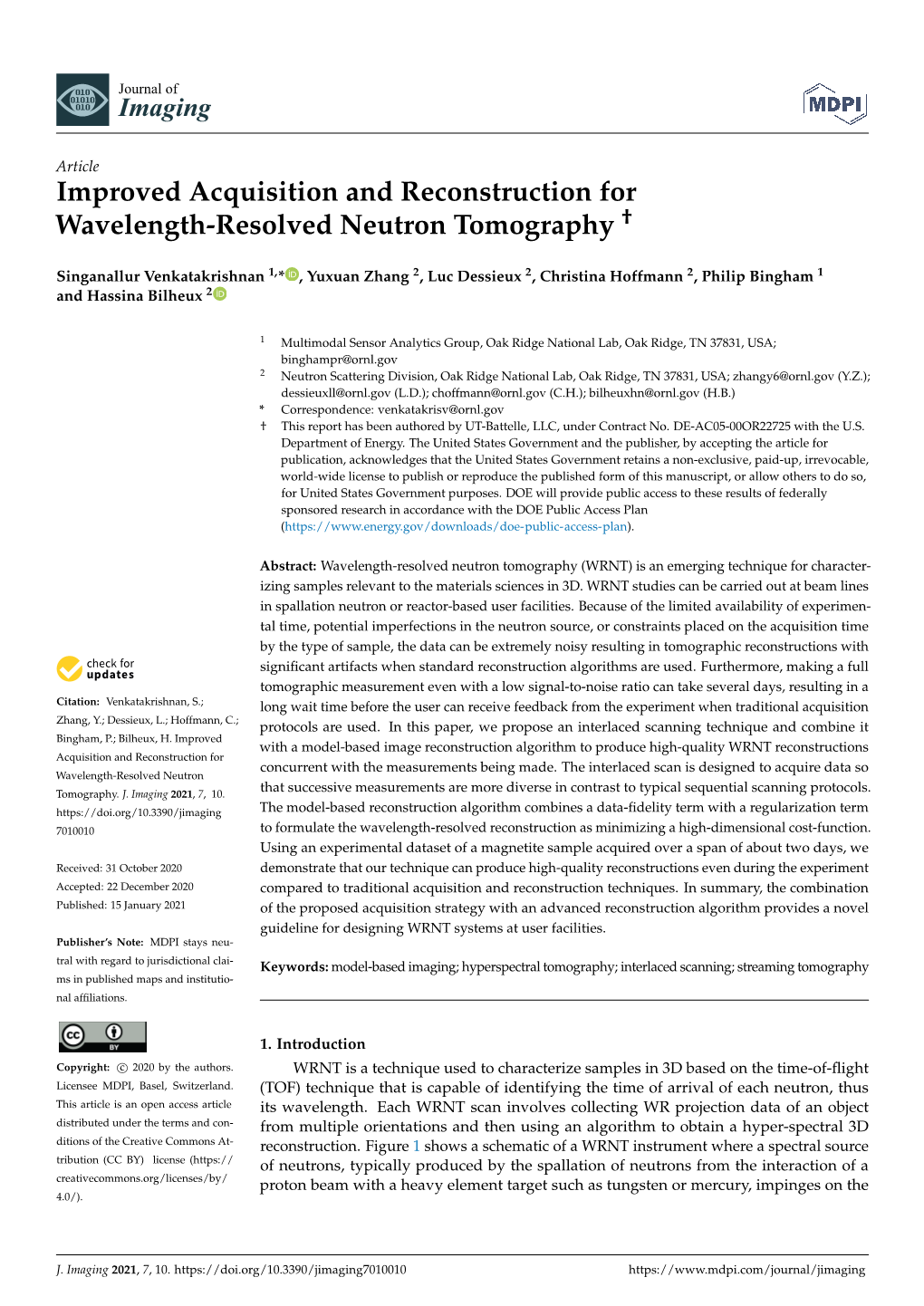 Improved Acquisition and Reconstruction for Wavelength-Resolved Neutron Tomography †