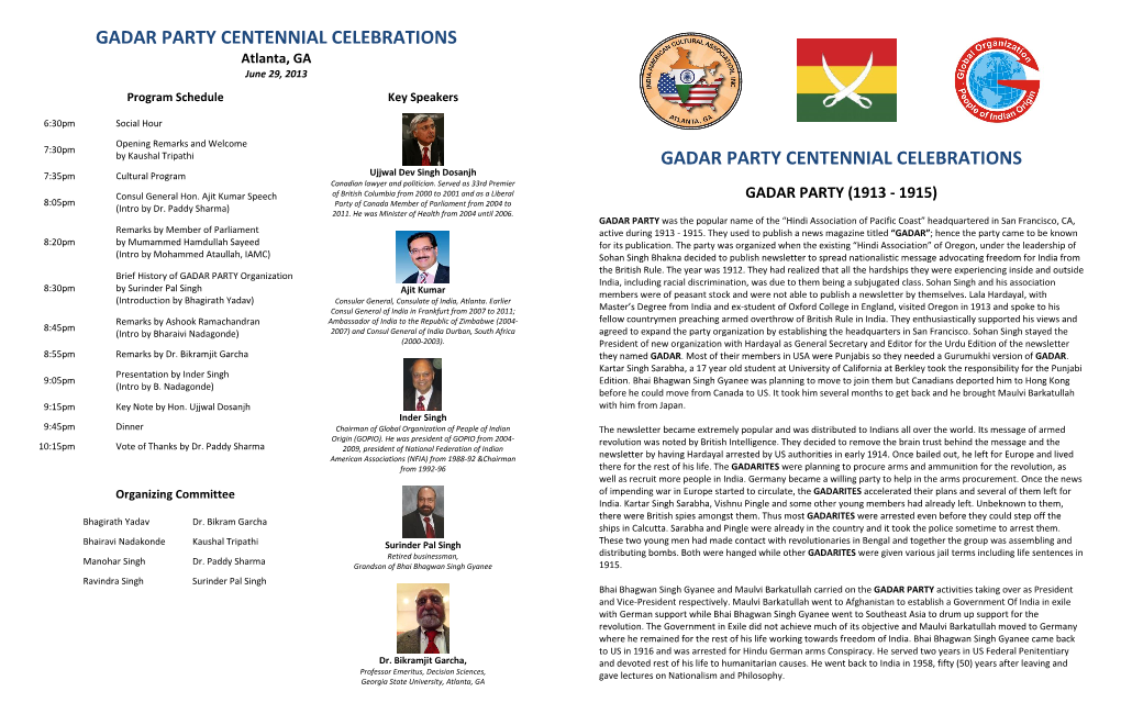 GADAR PARTY CENTENNIAL CELEBRATIONS Atlanta, GA June 29, 2013