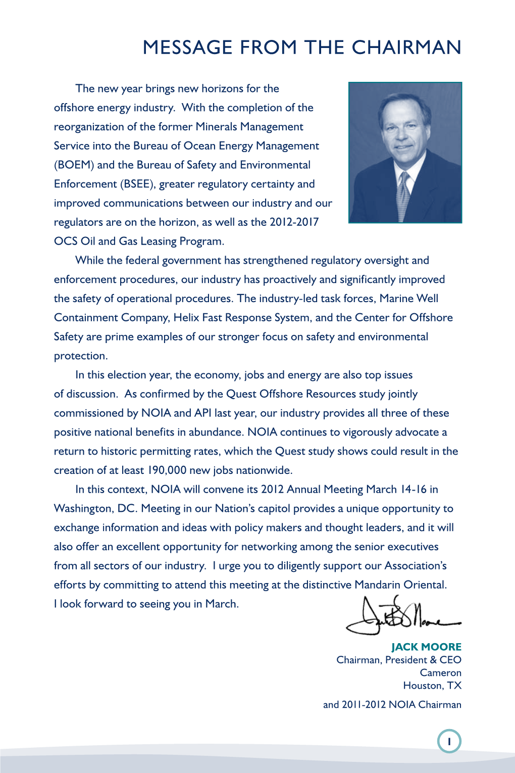 Message from the Chairman