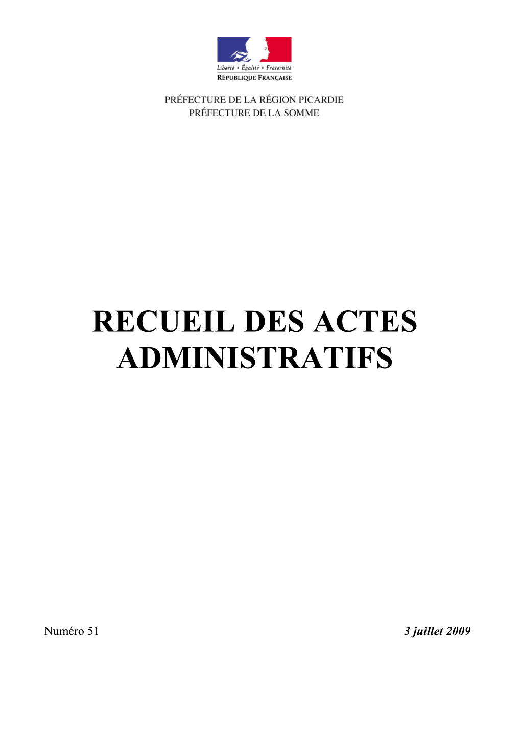 Recueil Des Actes Administratifs