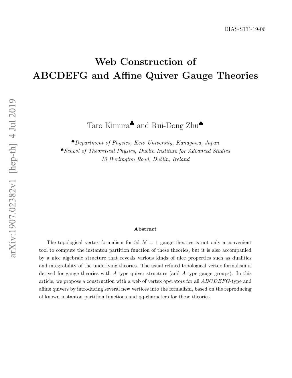 Web Construction of ABCDEFG and Affine Quiver Gauge Theories