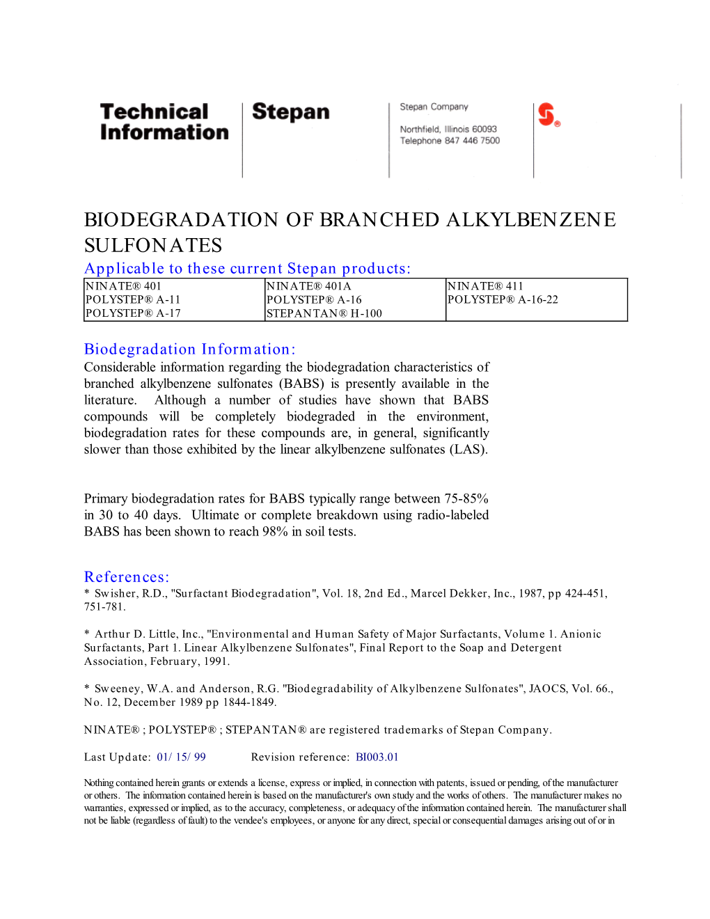 Biodegradation of Branched Alkylbenzene Sulfonates