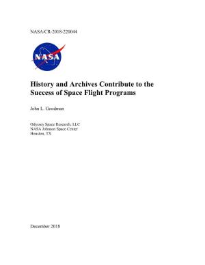 History and Archives Contribute to the Success of Space Flight Programs