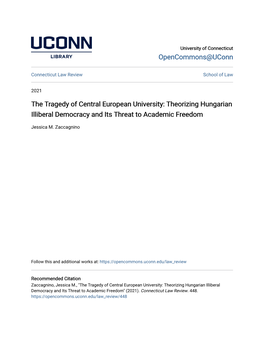 The Tragedy of Central European University: Theorizing Hungarian Illiberal Democracy and Its Threat to Academic Freedom