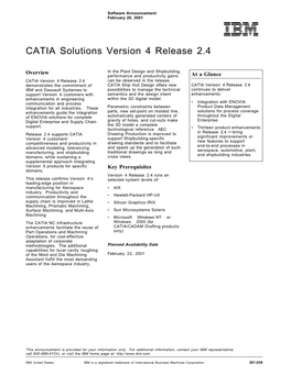 CATIA Solutions Version 4 Release 2.4