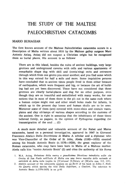 The Study of the Maltese Paleochristian Catacombs