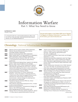 Information Warfare Part 1: What You Need to Know by Deborah A