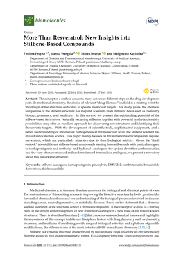 More Than Resveratrol: New Insights Into Stilbene-Based Compounds