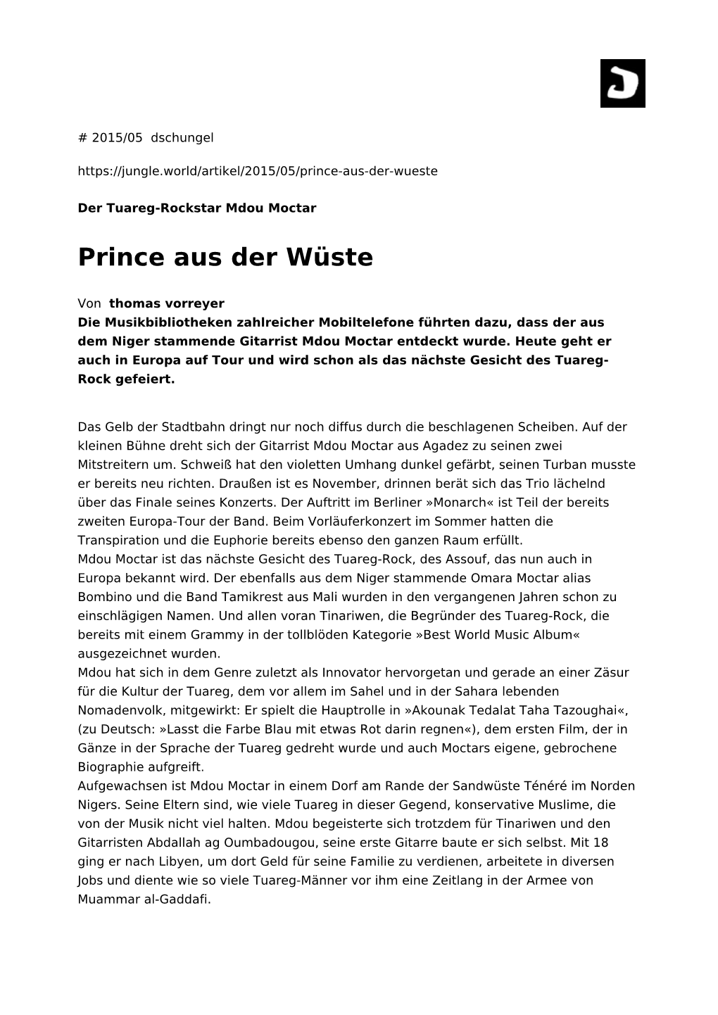 Prince Aus Der Wüste