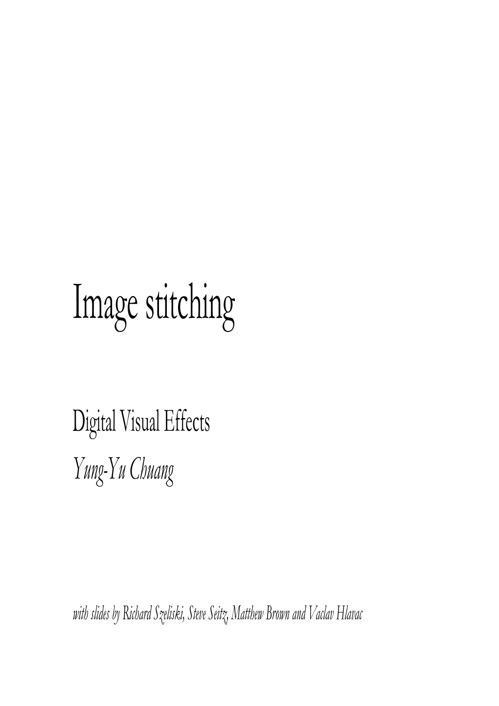 Image Stitching