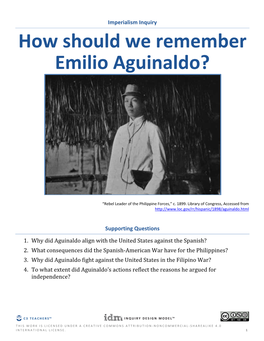 How Should We Remember Emilio Aguinaldo?