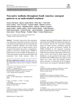 Non-Native Mollusks Throughout South America: Emergent Patterns in an Understudied Continent