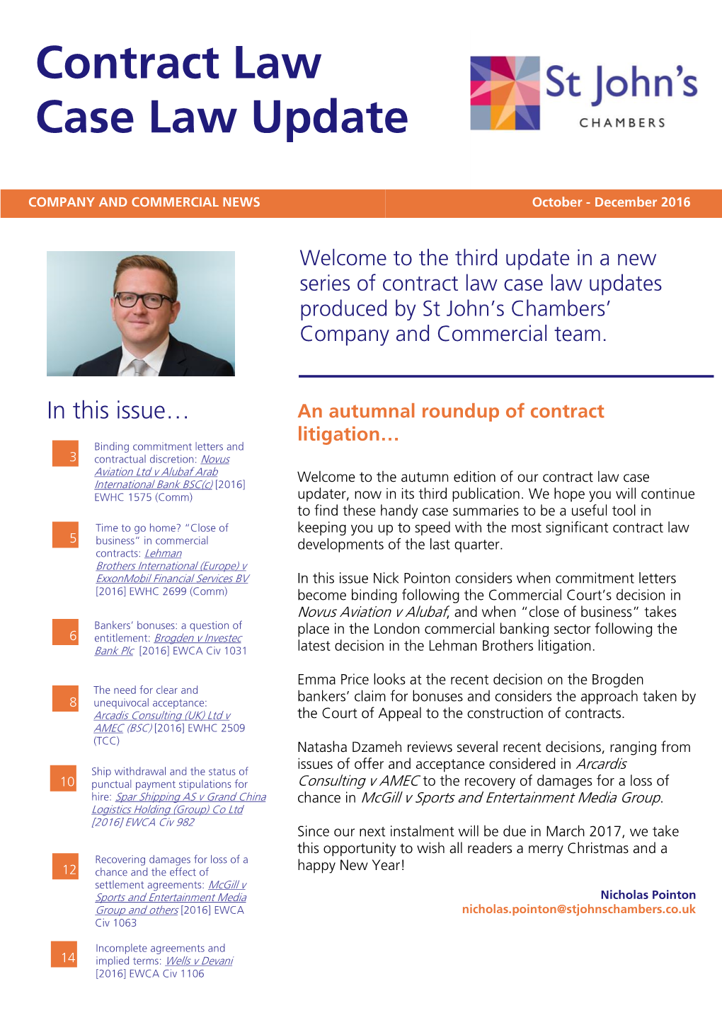 Contract Law Case Law Update