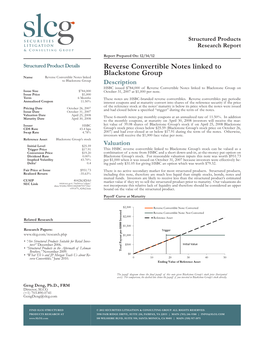 Reverse Convertible Notes Linked to Blackstone Group