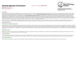 2010 Animal Species of Concern