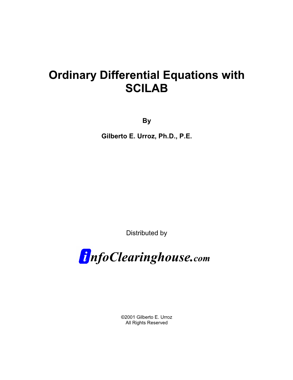 Ordinary Differential Equations with SCILAB