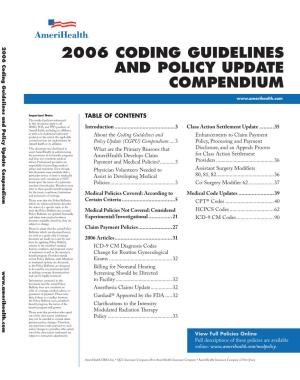 2006 Coding Guidelines and Policy Update Compendium M 526