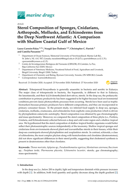 Sterol Composition of Sponges, Cnidarians, Arthropods, Mollusks, and Echinoderms from the Deep Northwest Atlantic: a Comparison with Shallow Coastal Gulf of Mexico