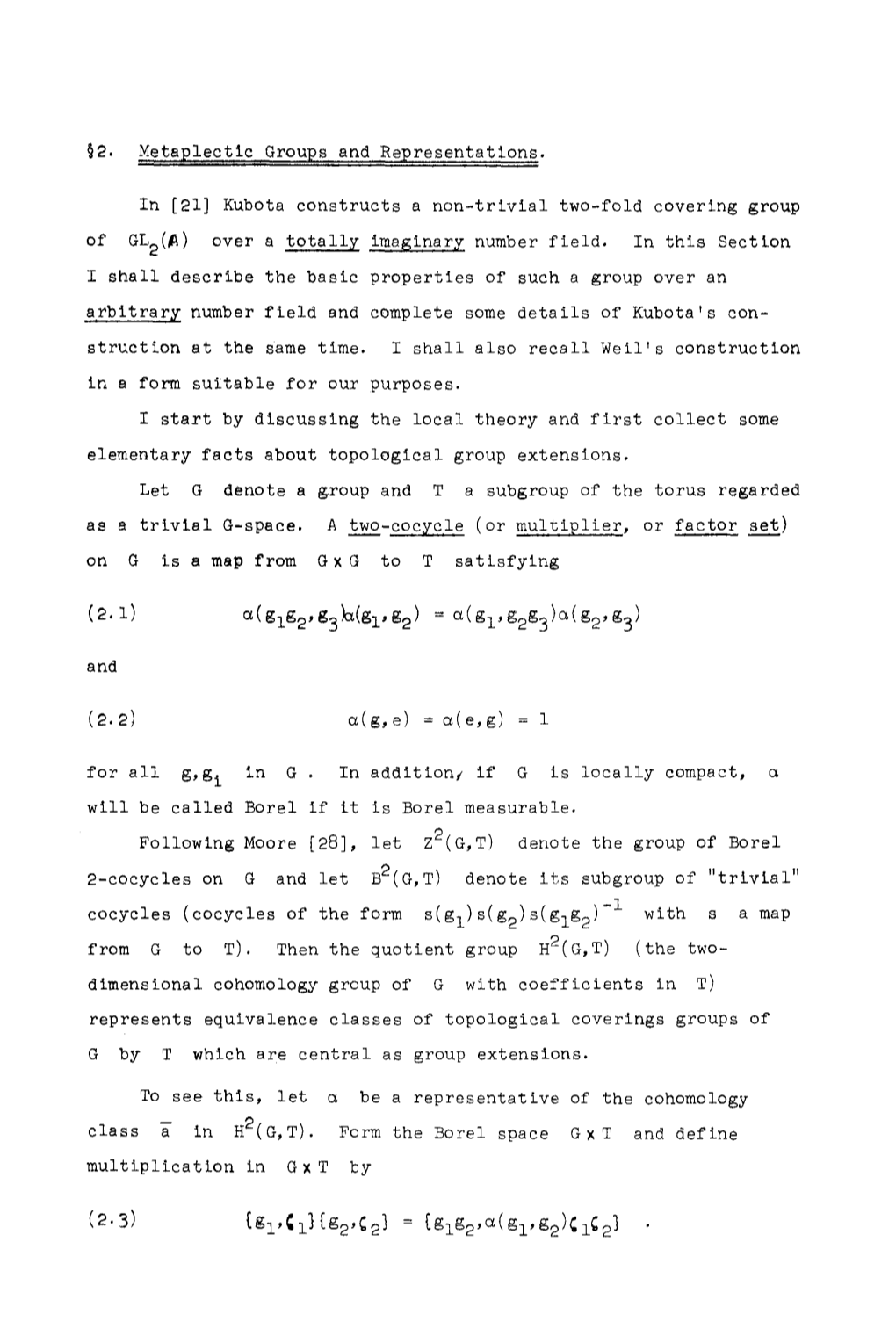 Metaplectic Groups and Representations