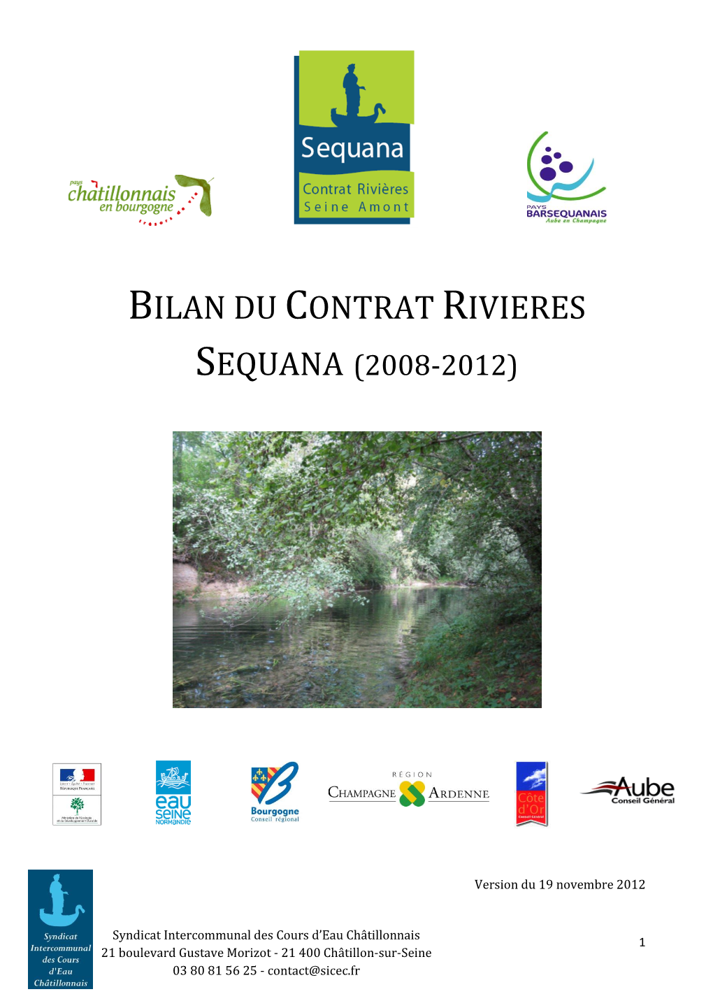 Bilan Du Contrat Rivieres Sequana (2008-2012)