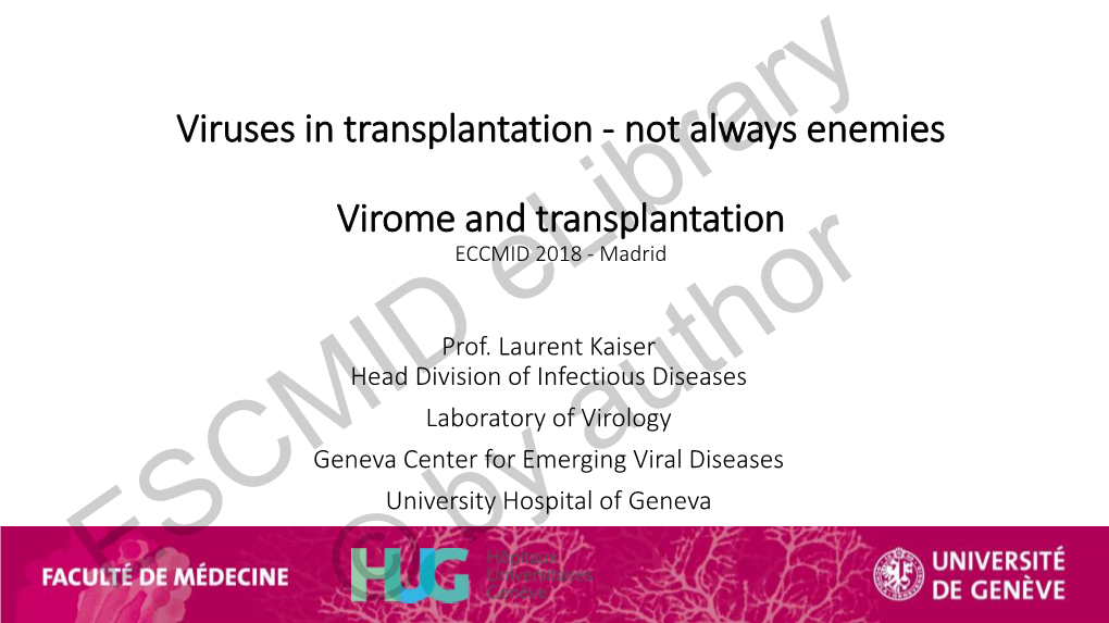 Viruses in Transplantation - Not Always Enemies