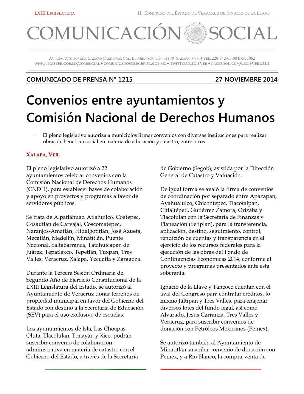 Convenios Entre Ayuntamientos Y Comisión Nacional De Derechos Humanos
