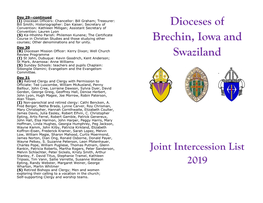 Dioceses of Brechin, Iowa and Swaziland