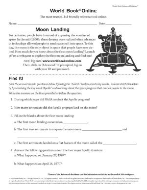 Moon Landing World Book® Online