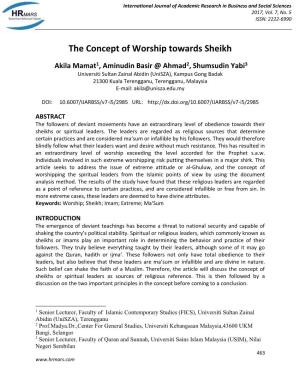 The Concept of Worship Towards Sheikh