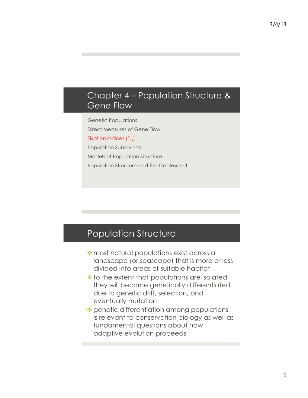 Population Structure & Gene Flow