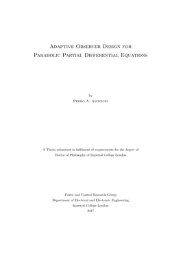 Adaptive Observer Design for Parabolic Partial Differential Equations