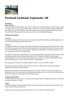 Portland Eastbank Esplanade, OR