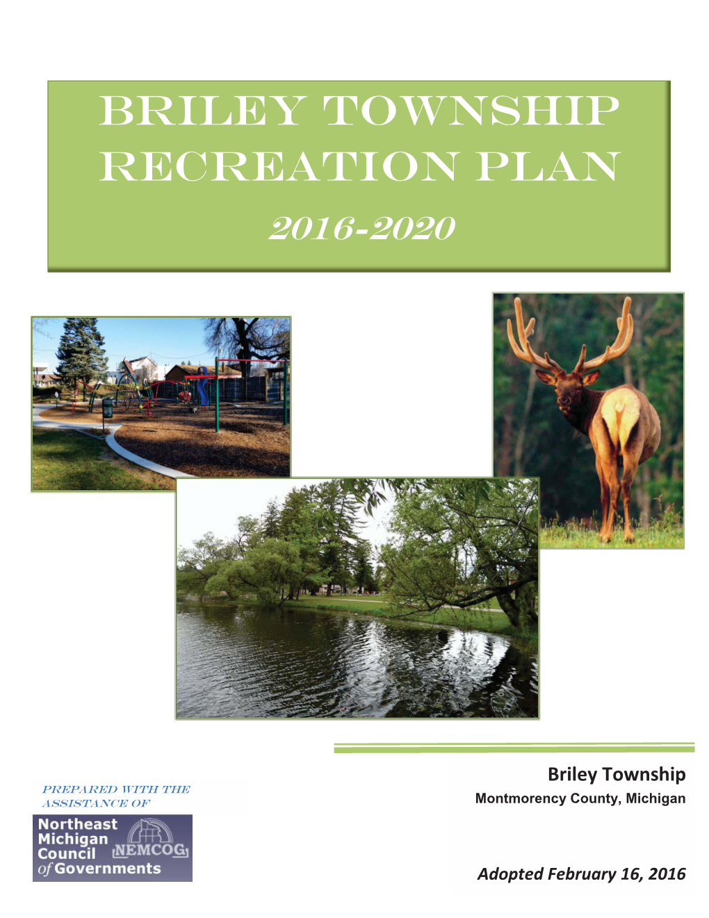 Briley Township RECREATION PLAN 2016-2020