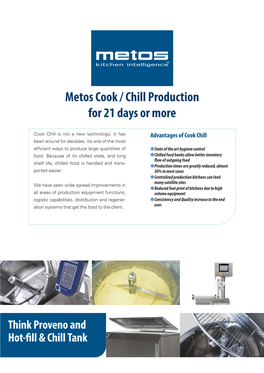 Metos Cook / Chill Production for 21 Days Or More