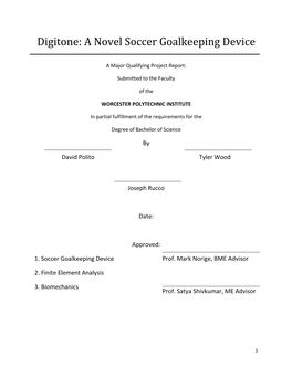 Digitone: a Novel Soccer Goalkeeping Device