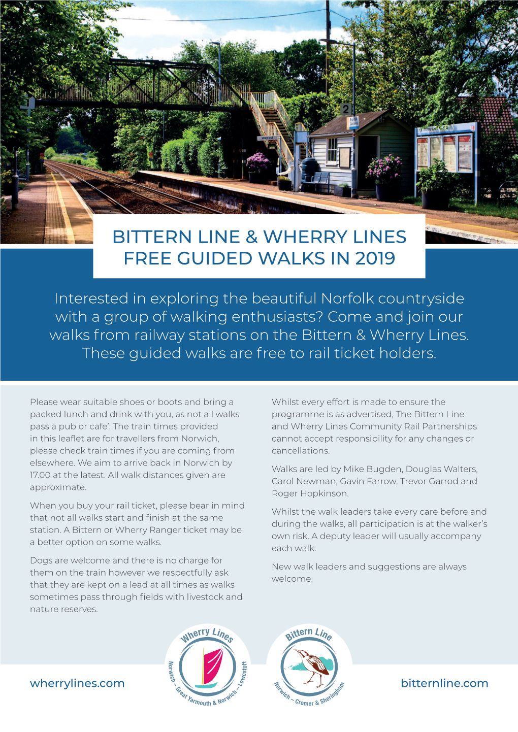 Bittern Line & Wherry Lines Free Guided Walks in 2019