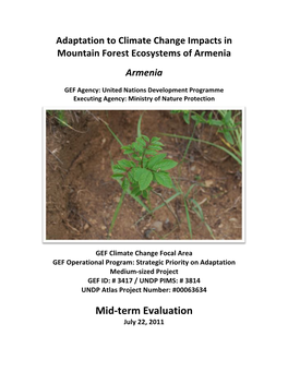 Adaptation to Climate Change Impacts in Mountain Forest Ecosystems of Armenia”