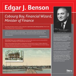 Edgar Benson Was an Exceptional Man Who Arrived at the Right Moment to Serve His Country Well