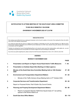 (Public Pack)Agenda Document for South East Area Committee, 09/11/2020 14:30