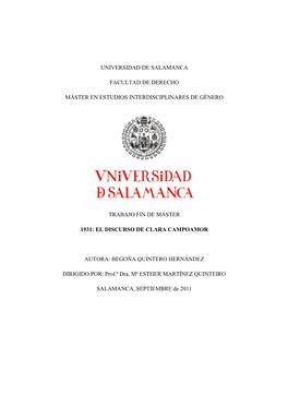 Universidad De Salamanca Facultad De Derecho